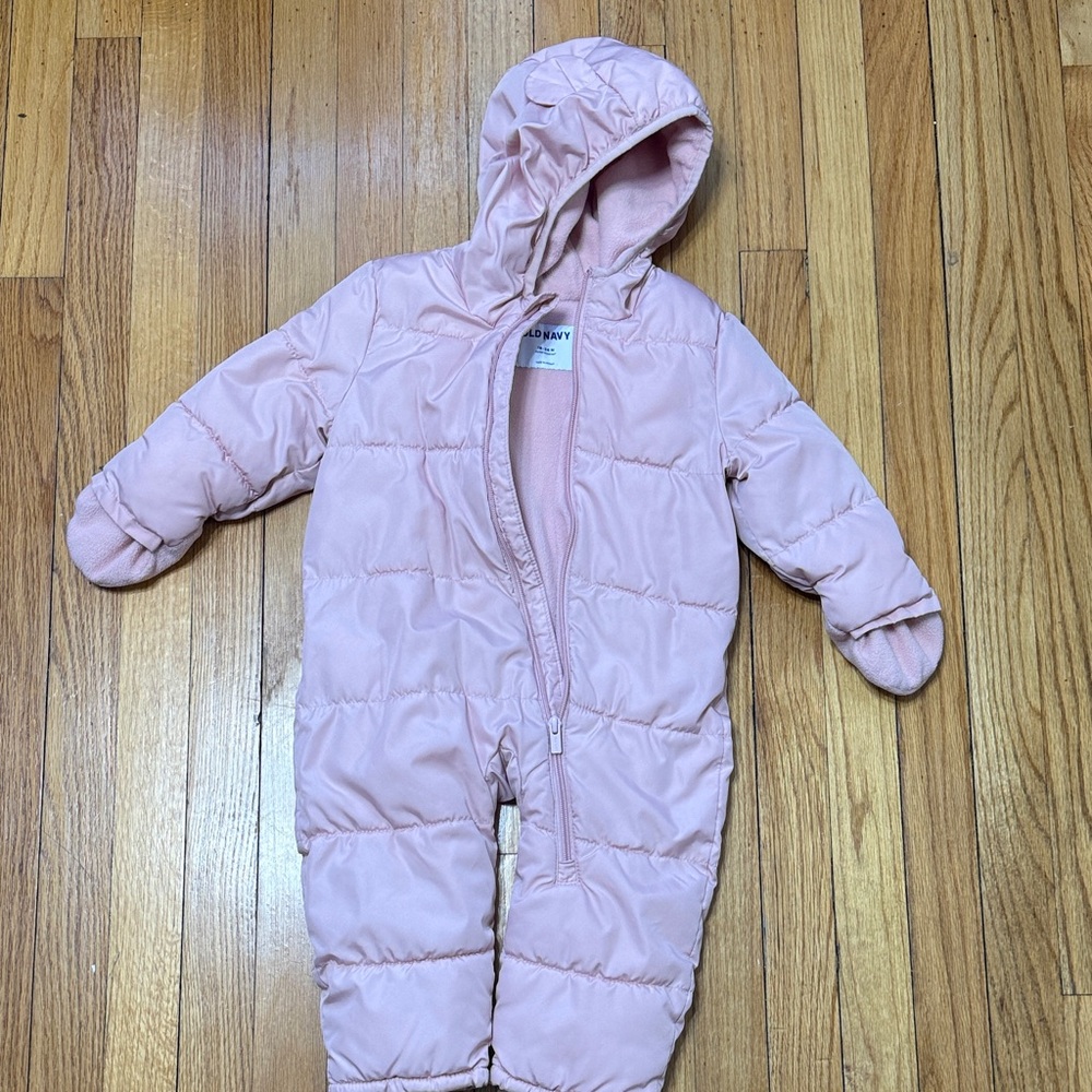 Pink Hooded Baby Snowsuit